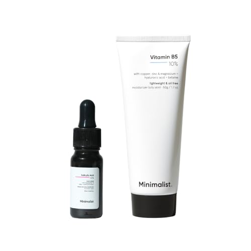 Image of Minimalist B5 Moisturizer 50g + Salicylic Acid 2% Serum 10ml | Hydration & Oil Control Skincare Duo for Acne, Blackhead Reduction & Clear, Balanced Skin