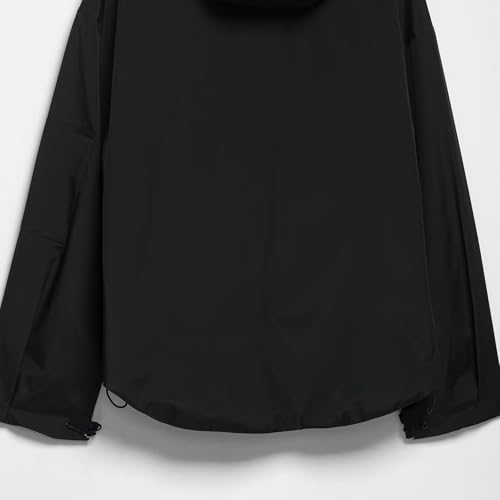 Packable Rain Jacket Women Windproof Waterproof Outdoor Zip Up RainCoat with Pockets Hooded Drawstring Travel Jacket4