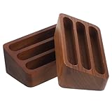 FIXOSHEE Visitenkartenhalter aus Robustem Holz 2 Stück mit 3 Kartenfächern Eleganter Tischständer...