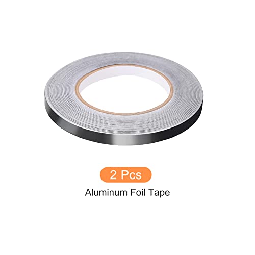 Image of Aluminum Foil Tape Adhesive Metal Tape, [for Sealing Patching Hot Cold HVAC, Duct, Pipe Insulation] - 0.4 inch /164ft /2.8 Mil /Black /2 Rolls