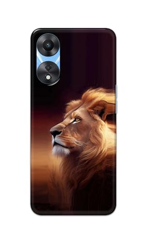 Image of Plastic Printfidaa Printed Hard Back Cover Case For Oppo A78 5G Back Cover (Danger Lion) -112,Multicolor