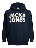 JACK & JONES Jjecorp Logo Sweat Hood Noos Ps Homme Hooded Sweatshirt, Navy Blazer, 5XL Grande taille