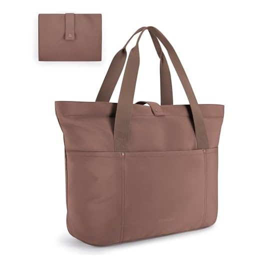 BAGSMART Tote Bag for Women, Foldable Tote Bag With Zipper Travel Large Shoulder Bag Handbag for Work