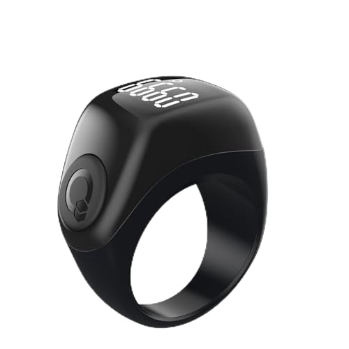 TAKVA - Zikr Ring Flex Advance | Improved, Smart Tasbih Ring (Interchangeable Sizes) (Black)