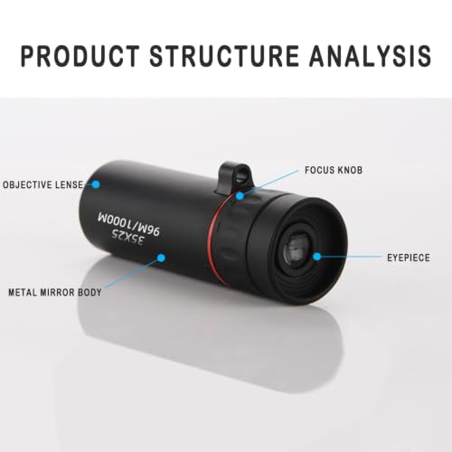 Mini Binoculars, 3x1 Inch 0.2 LB Waterproof Phone Holder High Power Compact Light Binoculars for Adults,Portable Pocket Small Telescope for Bird Watching Hunting Camping Concerts Travel，Black - image 4