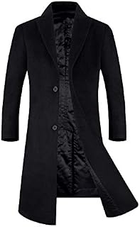 APTRO Men's Wool Blend Trench Coat Knee Length Fleece Lining Top Coat 1817