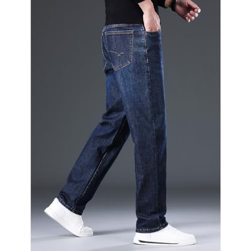 Spring and Autumn Jeans Loose Straight Comfortable Pants Versatile Elastic Pants4