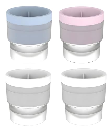 4 Ice Cube Tray, Big Ice Cube Tray,Silicone Ice Ball Maker for Whiskey and Cocktails, Large Ice Cube Trays for Freezer with Easy Release Design, Perfect for Home Bars and Parties