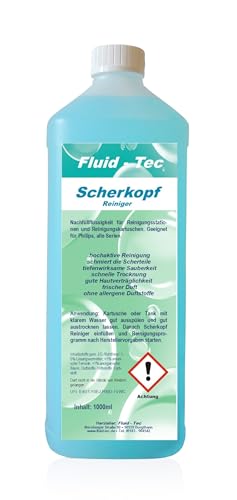 Fluid-Tec 1 Liter Scherkopfreiniger Nachfüllflüssigkeit kompatibel mit Philips Rasierer Reinigungsstation Serie 5000 7000 8000 9000 Jet clean Smart Clean
