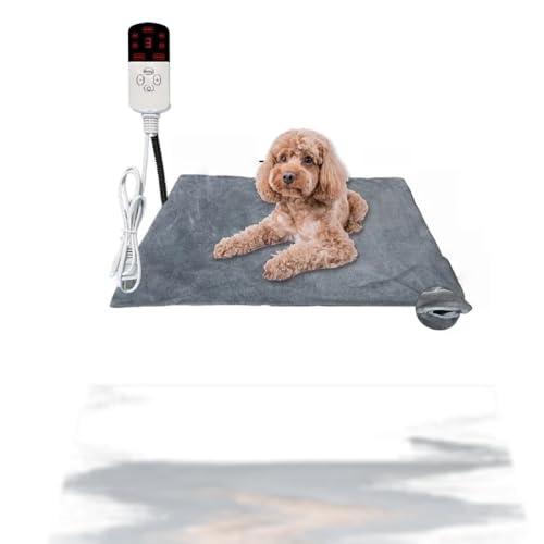 LumoLight猫・ネコ・中型・大型犬用ペット用ヒーターラグ 電気ヒーターパッド ヒーターパッド ペット用ヒーターパッド 9段階温度設定 4段階タイマー機能 防寒・過熱防止・噛みつき防止・防水 カバー2枚付き お手入れ簡単 ふわふわ生地 (45*45cm