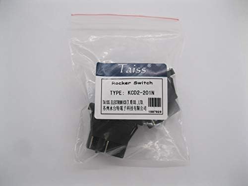 Taiss/2Pcs Waterproof Rocker Toggle Switch 16A 250V 20A 125V 4 Pins 2 Position ON/Off DPST Red LED Light Illuminated KCD2-201N-2-W-R