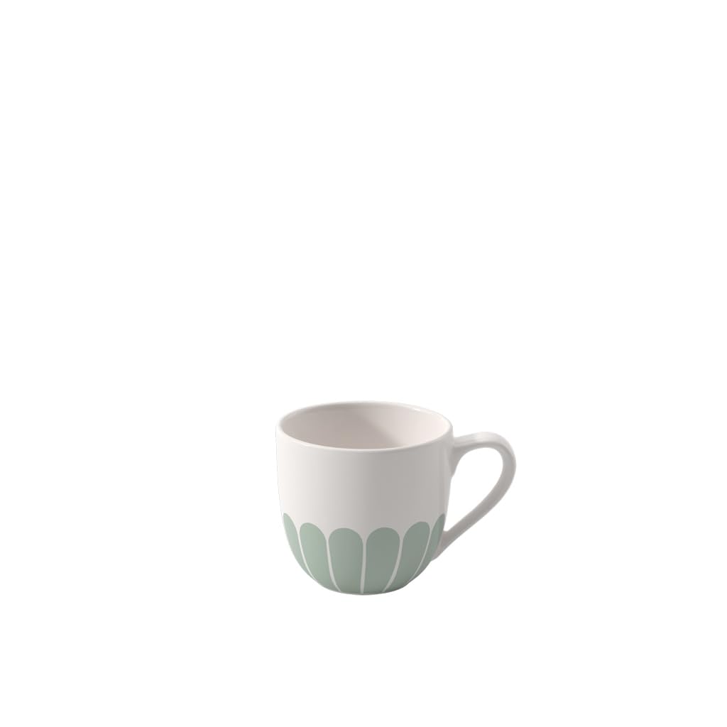 Villeroy & Boch - Fleur vert Espresso Cup Green, Dishwasher-Safe, Microwave-Safe, Cup for Espresso or Small Coffee, Small Coffee Cup, Crockery Flower Pattern, Premium Porcelain