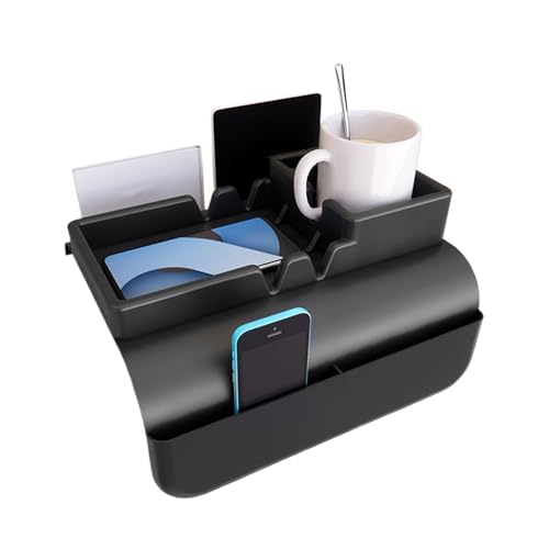 Bandeja de sofá para brazo de sillón con soporte para teléfono y vasos largos 8