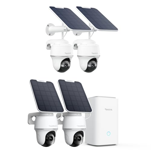 REOLINK Argus PT & Argus PT Ultra 4-Cam Security Bundle, Solar Camera Outdoor Wireless, 5MP 2K+ & 8MP 4K Pan-Tilt, 360°  - Detailed View