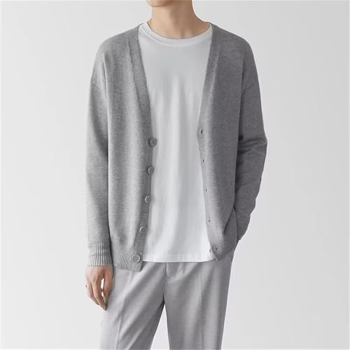Men Knitting Sweaters Cardigan V Neck Solid Color Sweater Casual Warm Sweater Long Sleeve Button Down Sweater2