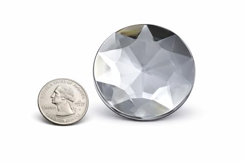 (Crystal H102) - 50mm Extra Large Self Adhesive Round Jewels - 2 Pieces