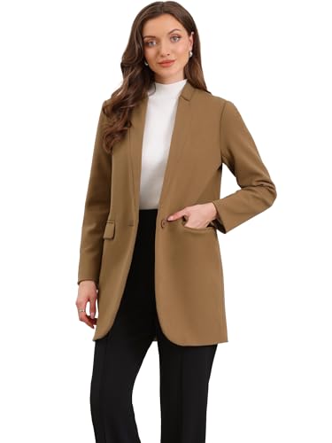 Manteau d'hiver long femme boutonné col montant cranté élégant