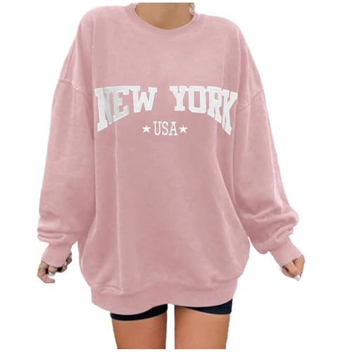 Sweatshirt femme oversize coupe ample à manches longues et col rond L