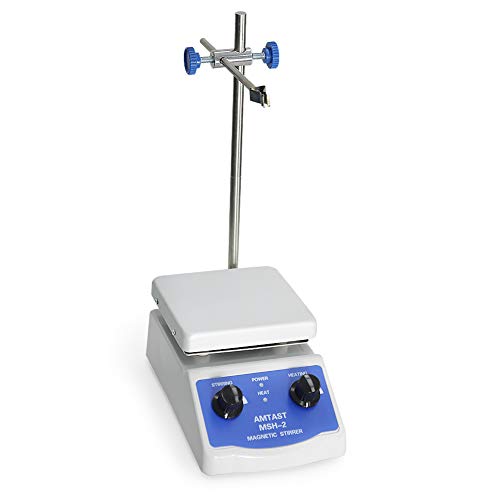 AMTAST 110V 60Hz Laboratory Magnetic Stirrer Hotplate Mixer Stir and Thermometer Support MSH-2