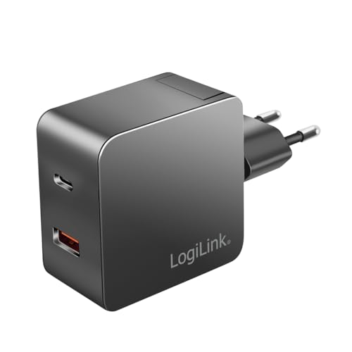Cargador para viajar con portátil y móvil con dos puertos USB LogiLink 6