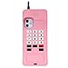 Tqswdmb Cute Retro Classic Cellular Phone Shaped Case for iPhone 13 / iPhone 14 / iPhone 15 6.1 Inch, Soft Silicone 3D Cartoon Cover, Kids Girls Rubber Protector for iPhone 13/14/15 (Pink)