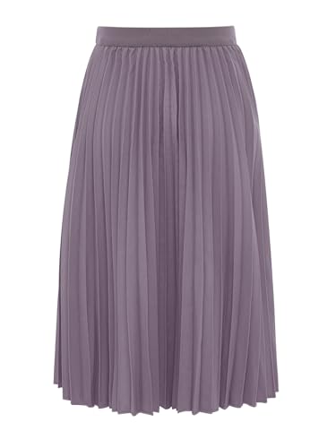 FEESHOW Kids Girls High Waist Long Pleated Party Swing Skirts Casual Solid Color Knee Length Maxi Skirts2