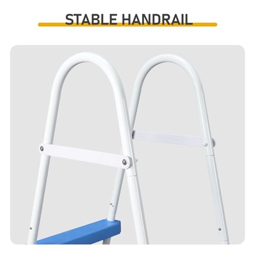 Escalera para Piscina de 4 Pasos con Marco de Hierro para Piscinas Altas 52" miniatura 4