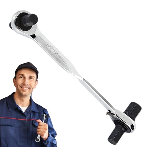 Generisch Juego de llaves de doble anillo, llave de carraca con dos extremos, llave de carraca 4 en 1 de alta dureza, fuerte y estable, eficaz y resistente al desgaste