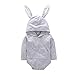 Kinder Mädchen Jungen Langarmshirt T-Shirt mit Süßen Hasenohren Casual Langarm Blouse Tee Tops Tshirt Geschenk Outfits Summer Kleidung for Toddler Kids Baby Girls 0-18 Months (Gray, 0-3 Months)