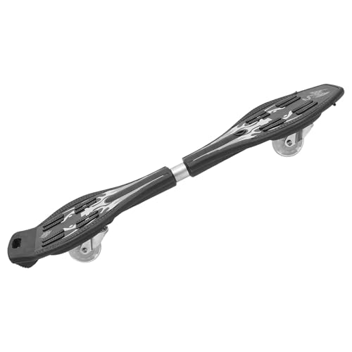 Gogogmee Patineta de Dos Ruedas Negra Ruedas Luminosas, Tabla Compacta Adultos, Juguete para Ejercitar Equilibrio al Aire Libre, Resistente y Segura para Diversión Exterior
