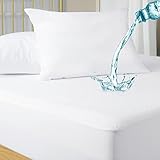 Queen Size Waterproof Mattress Protector, Cotton Terry Surface Mattress Cover, Noiseless Breathable...