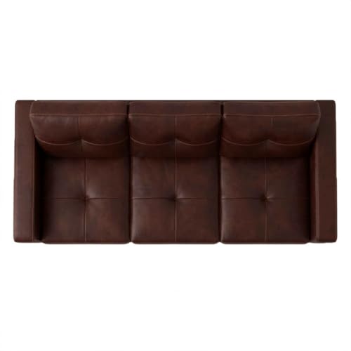 Image of FURNY Hermon 3 Seater Premium Leatherette Sofa Set (Brown) Durable & Comfortable | Ideal for Living Rooms