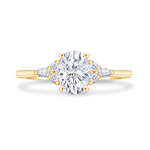 AFFY Oval, Marquise & Round Cut Cubic Zirconia Solitaire Engagement Ring For Women's in 925 Sterling Silver Or 10K Or 14K Solid Gold2