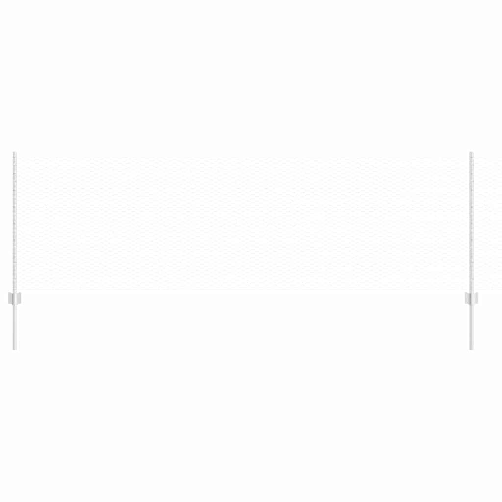 Outdoor Garden Fence with Posts Silver Steel 0.8 x 25 m Privacy Screen Panel Set for Terrace Patio Backyard Boundary Decorative Barrier UV Resistant Easy Assembly