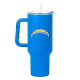 FANMATS NFL Los Angeles Chargers Stainless Steel 40 oz Handle Tumbler — 40 Fluid Ounces | Team Color | Straw & Lid Included