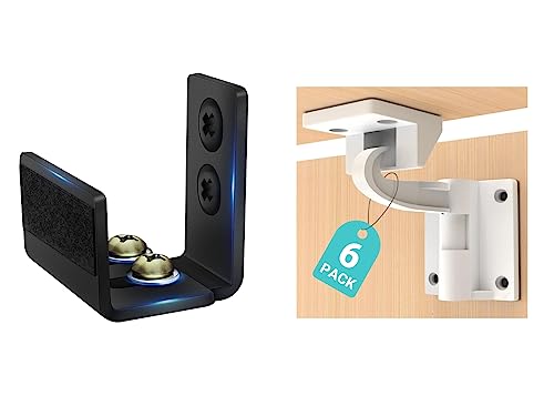 Sliding Barn Door Floor Guide - Adjustable Barn Door Hardware Kits U Brackets Flush Bottom Pocket Door Guide & Cabinet Locks for Baby Child Safety - 6 Pack Baby Proofing Cabinets Latches Locks for Bab