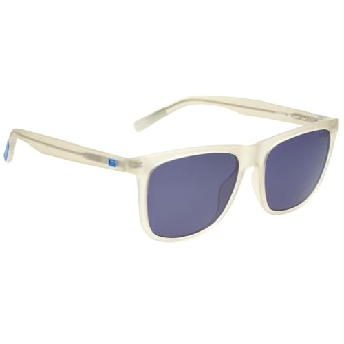 Image of Guess|Transparent Full Frame Square Sunglasses|100% UV Protected (Uv 400) Blue Lens|Men's|Large|GU00024 26V 56 S