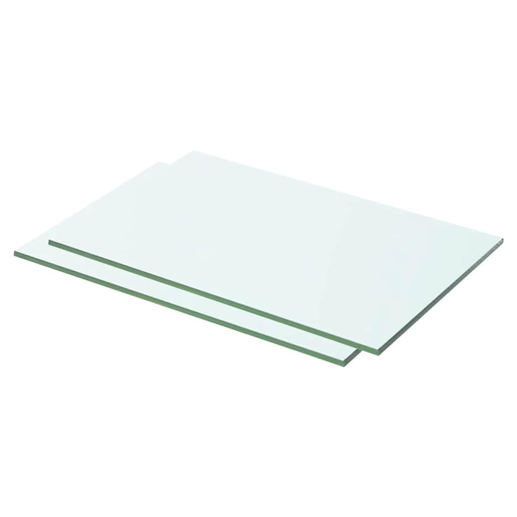 Glasregal 2 STK. Regalböden für Lamellenwand, 50x25 cm, 8mm Hartglas, Transparentes Wandregal, Stabile Glasplatten für Ladenbau und Dekoration