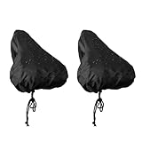 Joysuelly 2er Set Fahrradsattel Regenschutz L Größe Wasserdicht Sattelbezug Schwarz Staubdicht Sonnenschutz Fahrradsitzbezug für Mountainbike Citybike E-Bike Damen Herren Zubehör Universal Passform