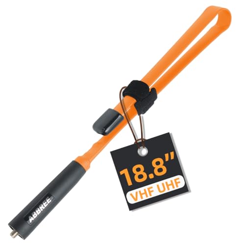 ABBREE SMA-Female Ham Radio Orange Antenna VHF/UHF 18.8-inch 144/430MH