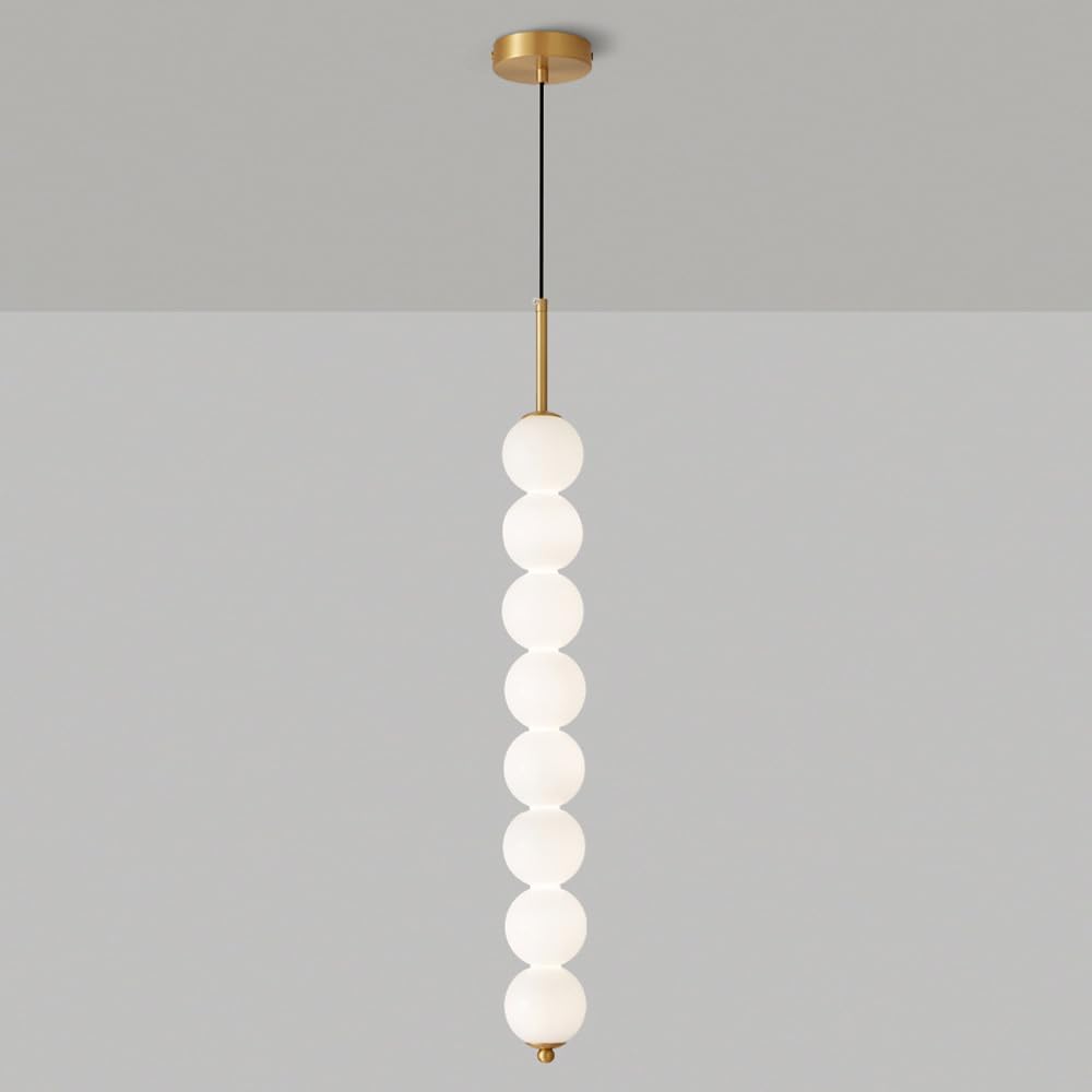 Granestner Modern Nordic Black Glass Globe Chaner, d Pendant Light for Kitchen Island, Foyer, Bedroom & Dining Room - Stylish Copper Bubble Ceiling Fixture (d 8 Light)