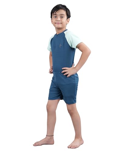 Image of KiddoPanti Boys & Girls Half Sleeve Mid Thigh Length Swim Suit