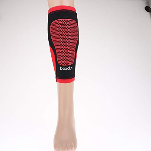 YIJU Bezerro Correndo Compressão Manga Perna Meia Canela Splint Suporte Cinta - XL vermelho