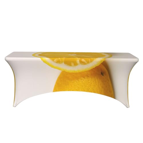 Nappe rectangulaire extensible 1,8m motif citron élastique - 3