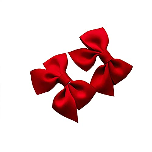 Pinzas de cabello con lazo rojo para niñas, 2 piezas miniatura 1
