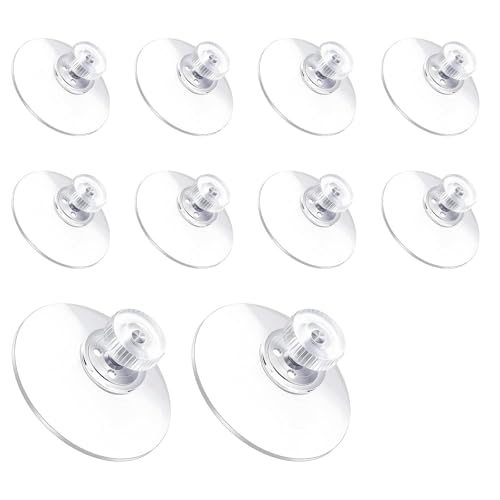 10 Pcs Ventouse a Visser, Ventouses avec Filetage et Écrous Moleté Grandes Ventouse Polyvalentes en Plastique Transparent Sans Crochets pour Camping Car Fenêtre Salle de Bain Van Ø 31mm Filetage 4 mm