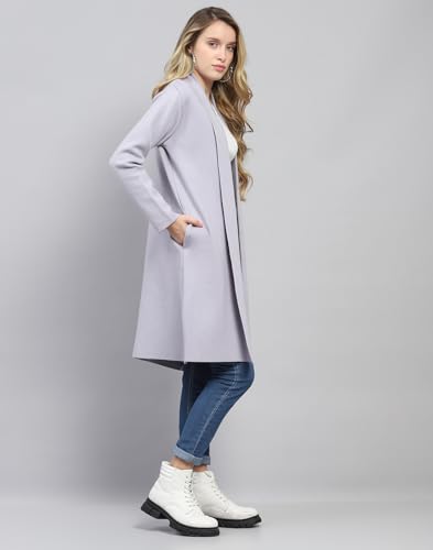 Image of Monte Carlo Womens Regular Fit Full Sleeve Front Open Solid Winter Cardigan (Pack of 1)