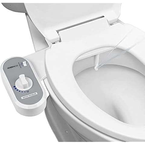 Greenco Toilet Bidet Attachment - Universal Fit, Easy Installation, Adjustable Brackets and Water Pressure, Durable Non-Electric Fresh Water Spray Bidet for Toilet Seat (17 x 3.4 x 9.5 inches) Cover