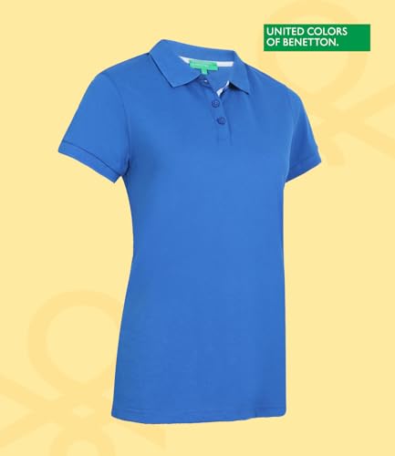 Image of United Colors of Benetton Shirt for Women | Womens Stylish Tees | Plain Stylish Regular Fit Polo T-Shirt | Collar Tshirt | T-Shirt | Women's Tshirt