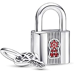 Pulsera Pandora Con Candado Abalorios Charms Colgantes de Candados y llaves peligrosos Cuentas Plata de Ley 925 con Compatible con Pulsera Europeo, Charms para Mujer Niña